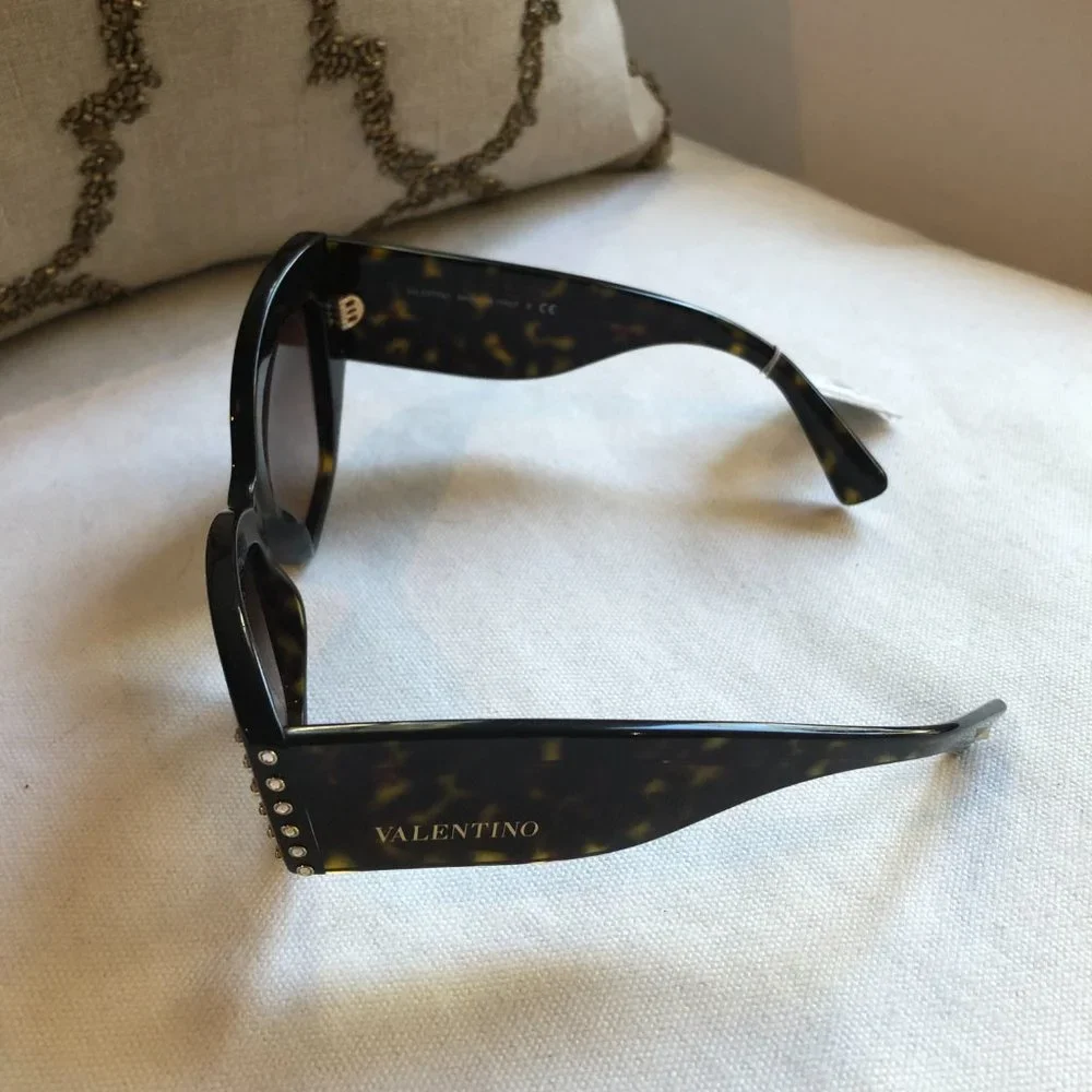 🤎 NEW Valentino Embellished Cat Eye Havana Sunglasses